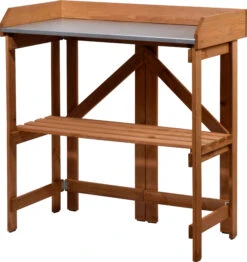 Dobar 29053 Zusammenklappbarer Pflanztisch Aus Kiefernholz, 85 X 44 X 89 Cm