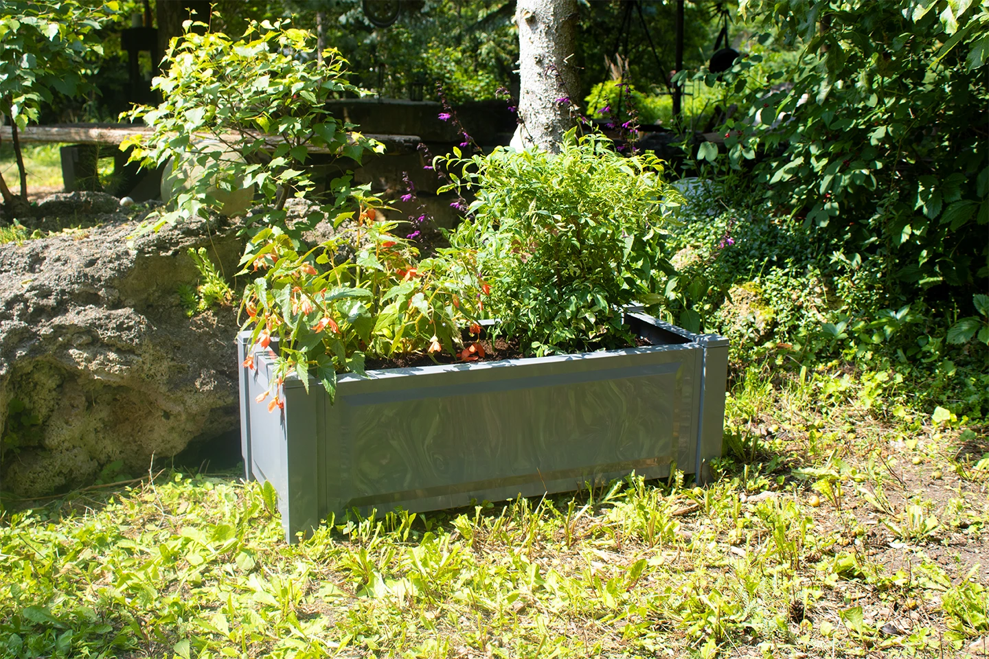 Pflanzkasten Rechteckig, Grau