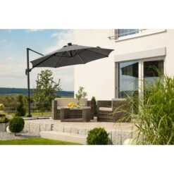 Schneider Ampelschirm Rhodos Blacklight 300/8 Anthrazit