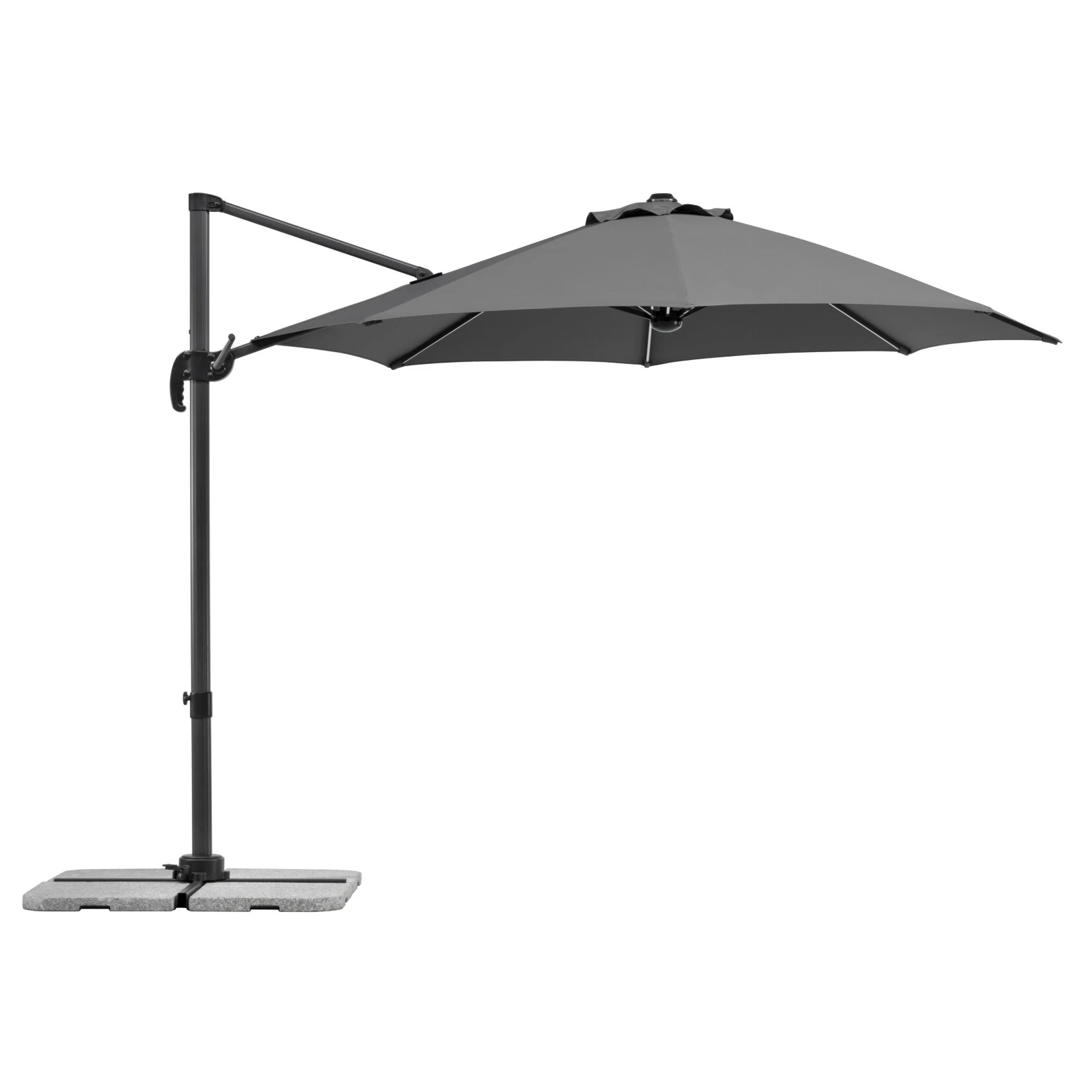 Schneider Ampelschirm Rhodos Blacklight 300/8 Anthrazit 5 Schneider Ampelschirm Rhodos Blacklight 300/8 Anthrazit – Bild 5