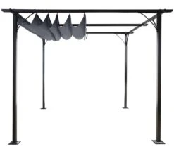 Pergola MCW-C42, Garten Pavillon, Stabiles 6cm-Gestell + Schiebedach ~ 3x3m Grau 10 Pergola MCW-C42, Garten Pavillon, Stabiles 6cm-Gestell + Schiebedach ~ 3x3m Grau -Al-ko-Shop 1975534005 prod 005