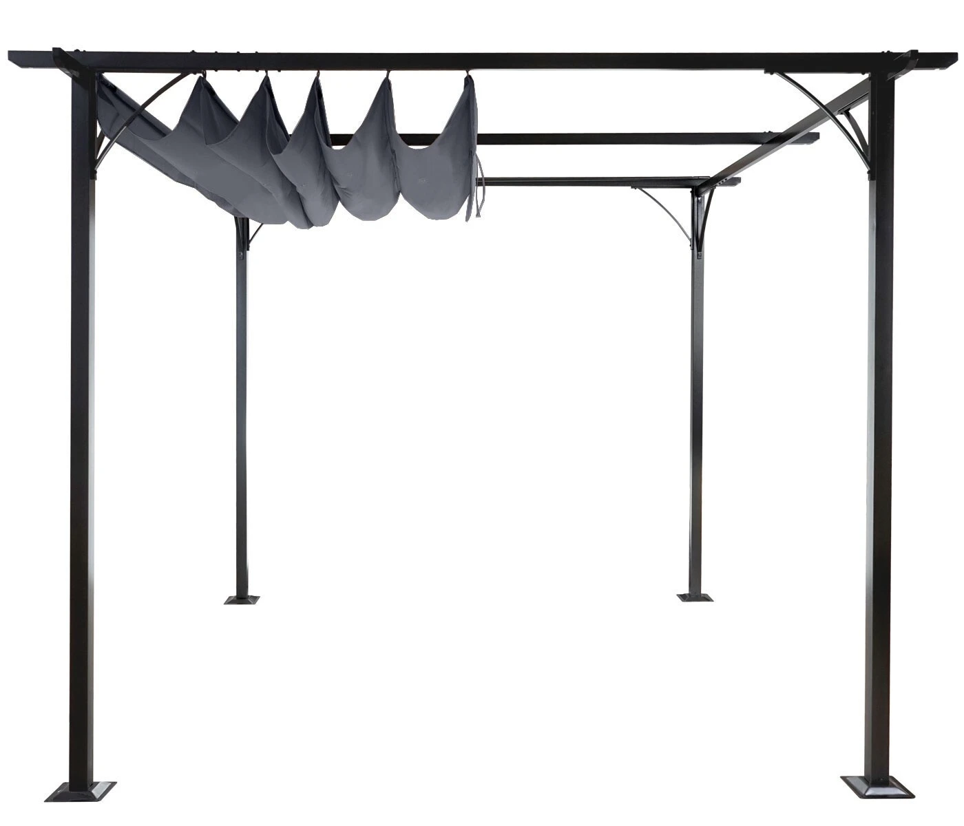 Pergola MCW-C42, Garten Pavillon, Stabiles 6cm-Gestell + Schiebedach ~ 3x3m Grau 5 Pergola MCW-C42, Garten Pavillon, Stabiles 6cm-Gestell + Schiebedach ~ 3x3m Grau – Bild 5