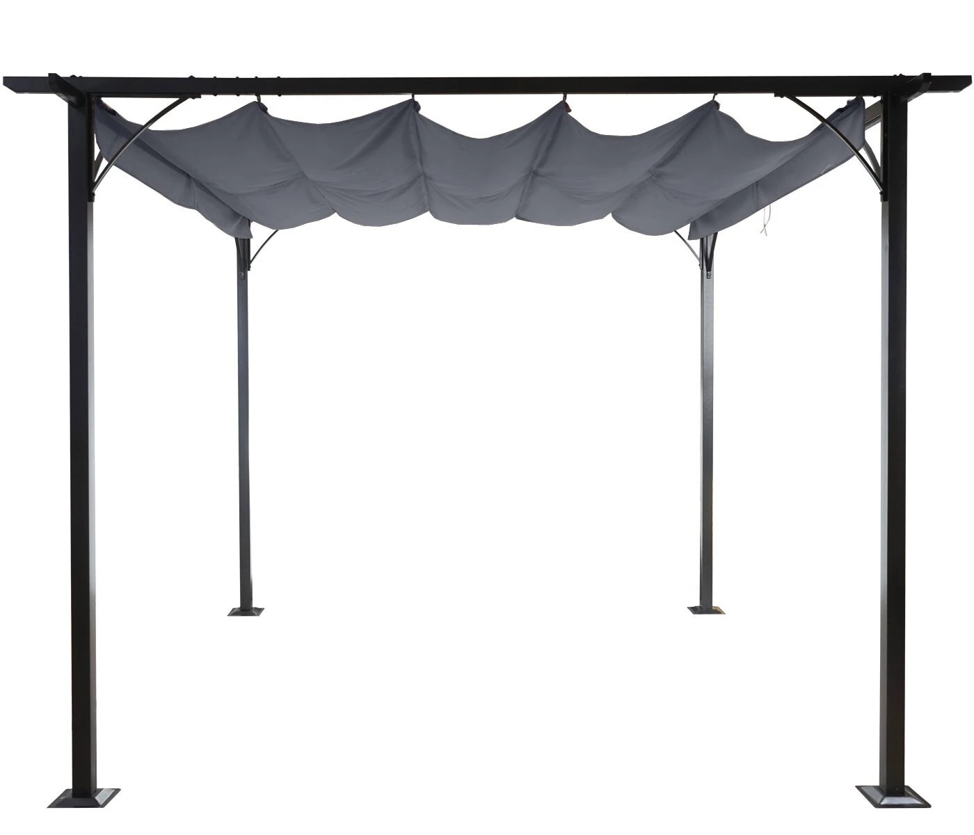 Pergola MCW-C42, Garten Pavillon, Stabiles 6cm-Gestell + Schiebedach ~ 3x3m Grau 6 Pergola MCW-C42, Garten Pavillon, Stabiles 6cm-Gestell + Schiebedach ~ 3x3m Grau – Bild 6