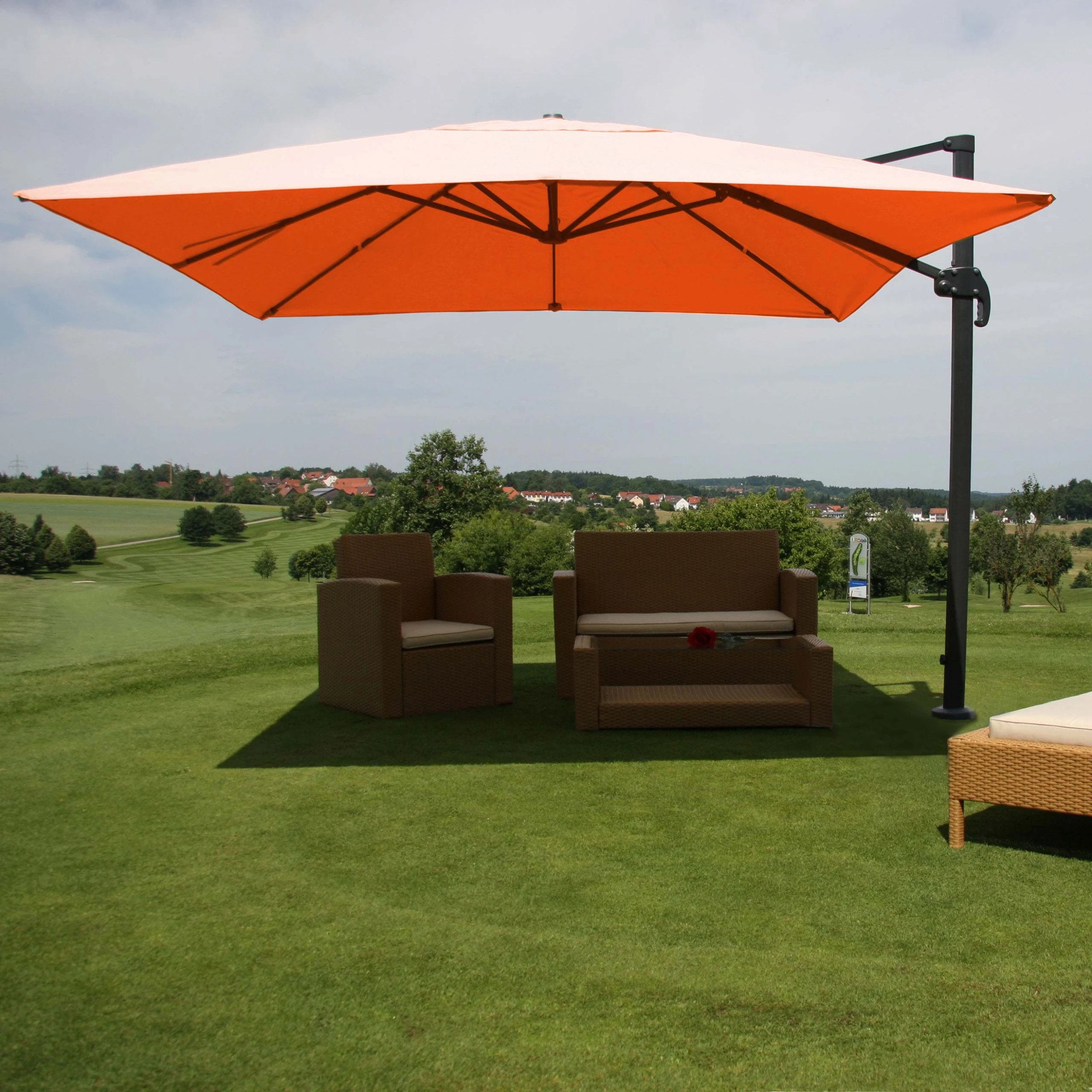 Gastronomie-Ampelschirm MCW-A96, Sonnenschirm, 3x4m (Ø5m) Polyester/Alu 26kg ~ Terracotta Ohne Ständer 1 Gastronomie-Ampelschirm MCW-A96, Sonnenschirm, 3x4m (Ø5m) Polyester/Alu 26kg ~ Terracotta Ohne Ständer