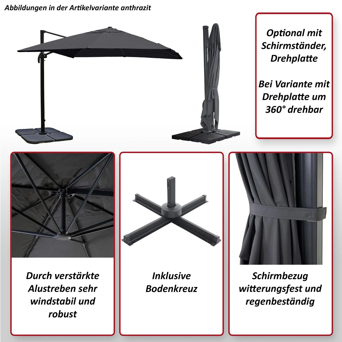 Gastronomie-Ampelschirm MCW-A96, Sonnenschirm, 3x4m (Ø5m) Polyester/Alu 26kg ~ Terracotta Ohne Ständer 2 Gastronomie-Ampelschirm MCW-A96, Sonnenschirm, 3x4m (Ø5m) Polyester/Alu 26kg ~ Terracotta Ohne Ständer – Bild 2
