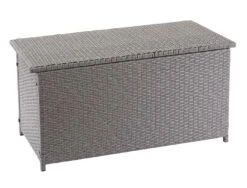 Poly-Rattan Kissenbox MCW-D88, Gartentruhe Auflagenbox Truhe ~ Basic Grau, 51x115x59cm 250l -Al-ko-Shop 2103721015 prod 003