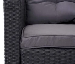 Poly-Rattan-Garnitur MCW-A29, Gartengarnitur Sitzgruppe Lounge-Esstisch-Set, Schwarz ~ Kissen Dunkelgrau, Mit Bank -Al-ko-Shop 2103724000 prod 004