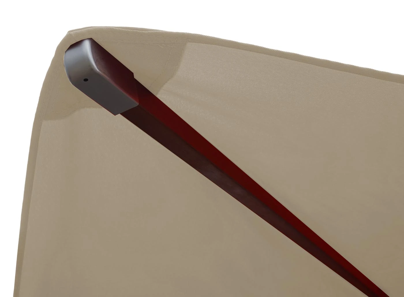 Gastronomie Holz-Sonnenschirm MCW-C57, Gartenschirm, Polyester/Holz 28kg, Eckig 4x4m Seilzug Stoßsicher ~ Creme – Bild 5