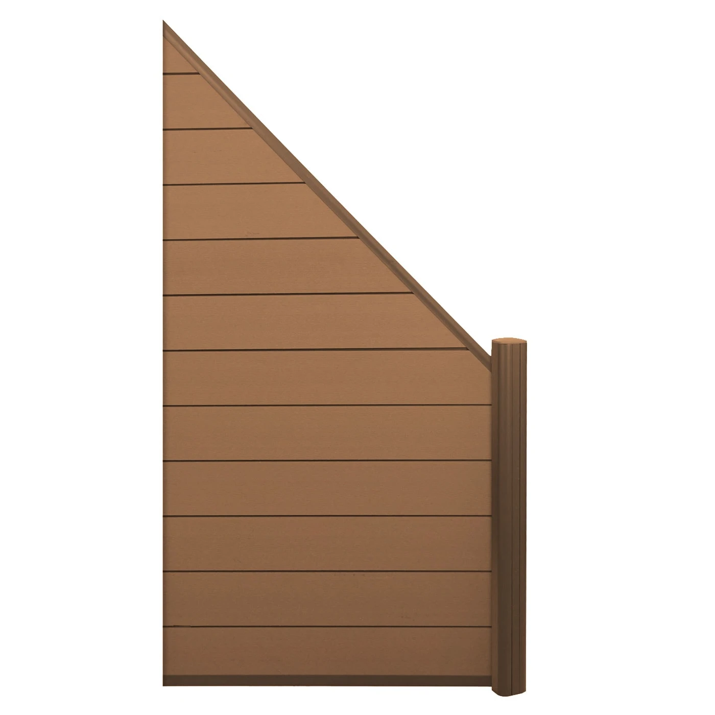 WPC-Sichtschutz Savoie, Windschutz Zaun, Alu-Pfosten ~ Erweiterungselement Schräg Links, 0,95m Teak 3 WPC-Sichtschutz Savoie, Windschutz Zaun, Alu-Pfosten ~ Erweiterungselement Schräg Links, 0,95m Teak – Bild 3