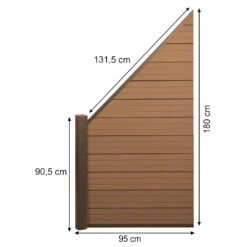WPC-Sichtschutz Savoie, Windschutz Zaun, Alu-Pfosten ~ Erweiterungselement Schräg Links, 0,95m Teak 9 WPC-Sichtschutz Savoie, Windschutz Zaun, Alu-Pfosten ~ Erweiterungselement Schräg Links, 0,95m Teak -Al-ko-Shop 2204365034 prod 004