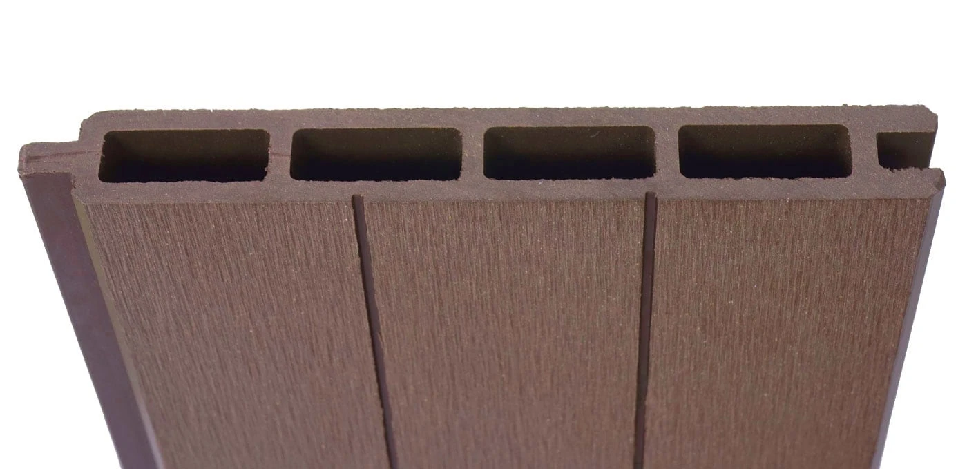 WPC-Sichtschutz Savoie, Windschutz Zaun, WPC-Pfosten Zum Einbetonieren ~ Erweiterungselement Schmal, 98cm Braun – Bild 5