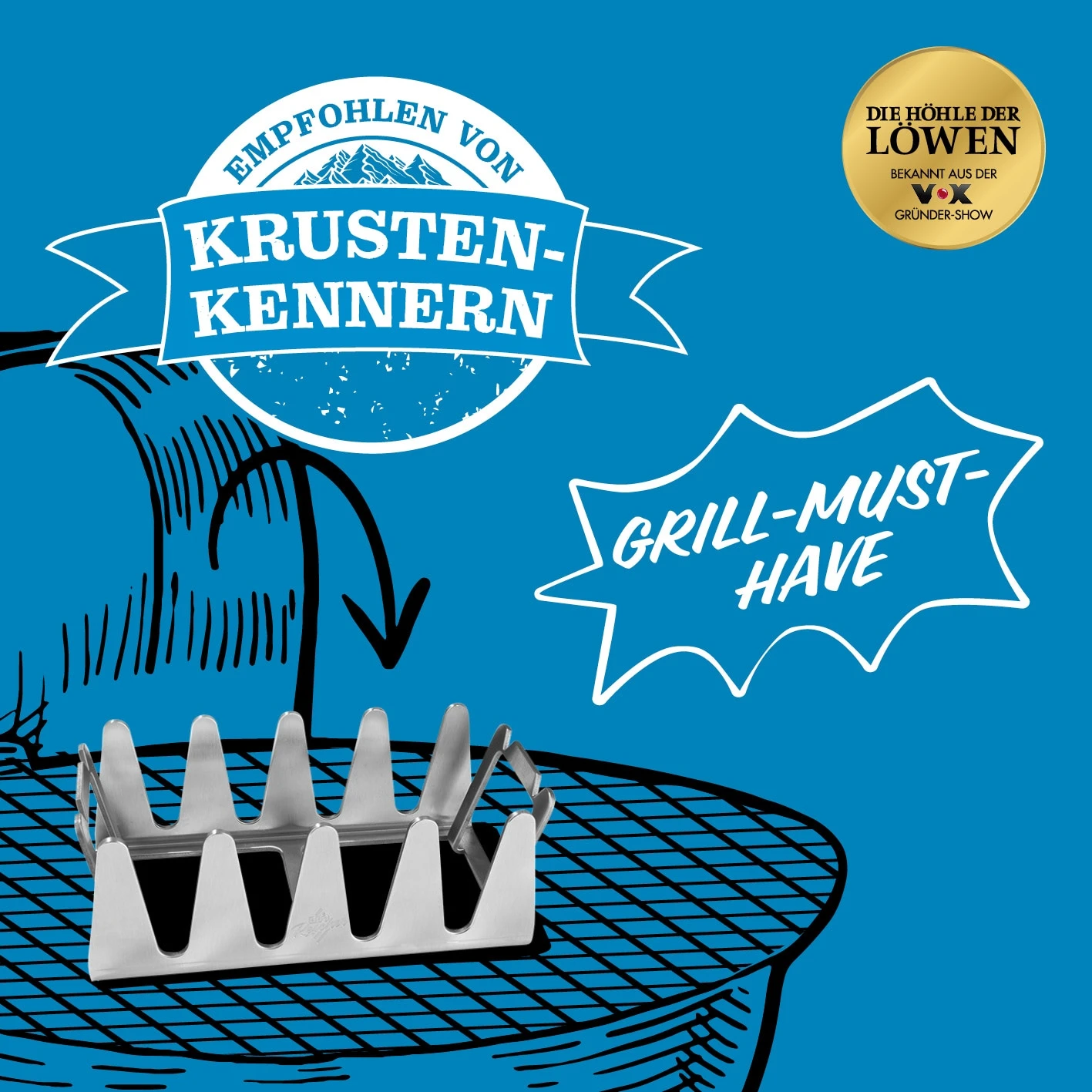 BBQ Rescher Multi-GrillstĂ€nder 19,5x9,5x7cm Edelstahl â Bild 3