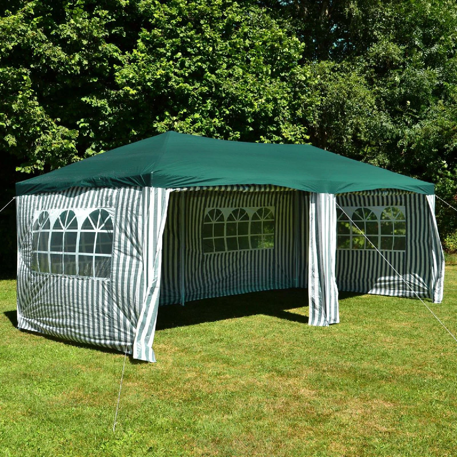 VCM Pavillon Partyzelt Grün 3x6m PE 110g/m² Gartenzelt Festzelt Eventzelt Marktzelt 4 VCM Pavillon Partyzelt Grün 3x6m PE 110g/m² Gartenzelt Festzelt Eventzelt Marktzelt – Bild 4