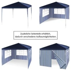 VCM Pavillon Partyzelt 3x3m Blau Weiß Wasserdicht 4 Seitenteile Gartenzelt Eventzelt -Al-ko-Shop 8600043100 915692 prod 005