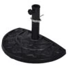 VCM Sonnenschirmständer 9kg Polyresin Halbrund  schwarz Gussoptik 49x 31cm Balkon