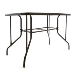 Alternative view of VCM Bistrotisch Gartentisch Balkontisch - Rahmen Braun - 110 Cm Eckig Mit Glasplatte