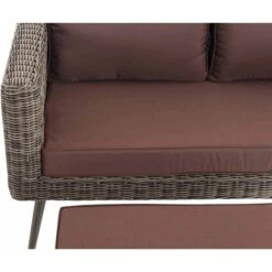 CLP Polyrattan 2er Sofa MOLDE Mit Fußhocker I Grau-meliert I Loungeset Rundrattan I Gartensofa Mit Hocker I 5mm Rattandicke 10 CLP Polyrattan 2er Sofa MOLDE Mit Fußhocker I Grau-meliert I Loungeset Rundrattan I Gartensofa Mit Hocker I 5mm Rattandicke -Al-ko-Shop 8600246500 303369 prod 005