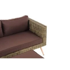 CLP Polyrattan 2er Sofa MOLDE Mit Fußhocker I Natura I Loungeset Rundrattan I Gartensofa Mit Hocker I 5mm Rattandicke -Al-ko-Shop 8600246500 303391 prod 004