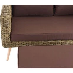 CLP Polyrattan 2er Sofa MOLDE Mit Fußhocker I Natura I Loungeset Rundrattan I Gartensofa Mit Hocker I 5mm Rattandicke -Al-ko-Shop 8600246500 303391 prod 005