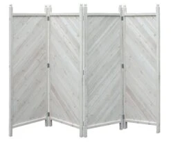 Grasekamp Paravent 4tlg Raumteiler Trennwand Sichtschutz Kiefer Weiss München