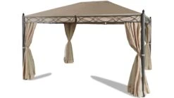 Grasekamp Garten-Pavillon ROM 3x4m Mit 2 Seitenteil Sets Geschlossen Und Mit Moskito Netz Party-Zelt Terrassen-Dach