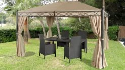 Grasekamp Garten-Pavillon ROM 3x4m Mit 2 Seitenteil Sets Geschlossen Und Mit Moskito Netz Party-Zelt Terrassen-Dach -Al-ko-Shop 8600280600 48126 prod 003