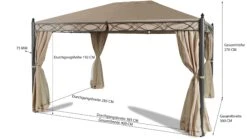 Grasekamp Garten-Pavillon ROM 3x4m Mit 2 Seitenteil Sets Geschlossen Und Mit Moskito Netz Party-Zelt Terrassen-Dach -Al-ko-Shop 8600280600 48126 prod 004