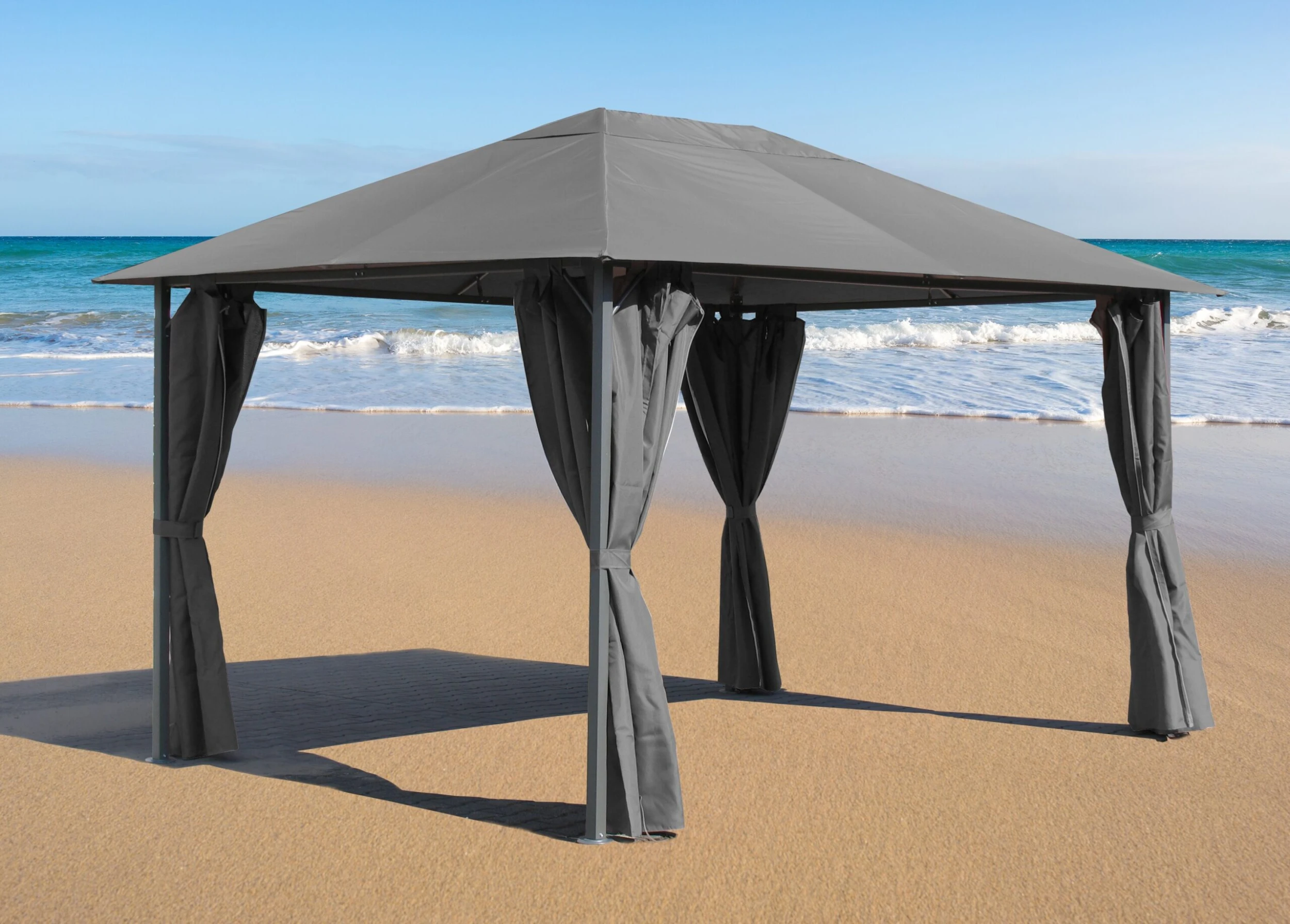 Grasekamp Ersatzdach 3x4m Gartenpavillon Nizza Grau Pavillon Partyzelt 2 Grasekamp Ersatzdach 3x4m Gartenpavillon Nizza Grau Pavillon Partyzelt – Bild 2