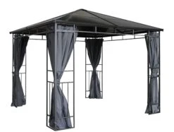 Grasekamp Hardtop Pavillon Limone 3x3m Inkl. Seitenteile Doppelstegplatten Hohlkammer Polycarbonat