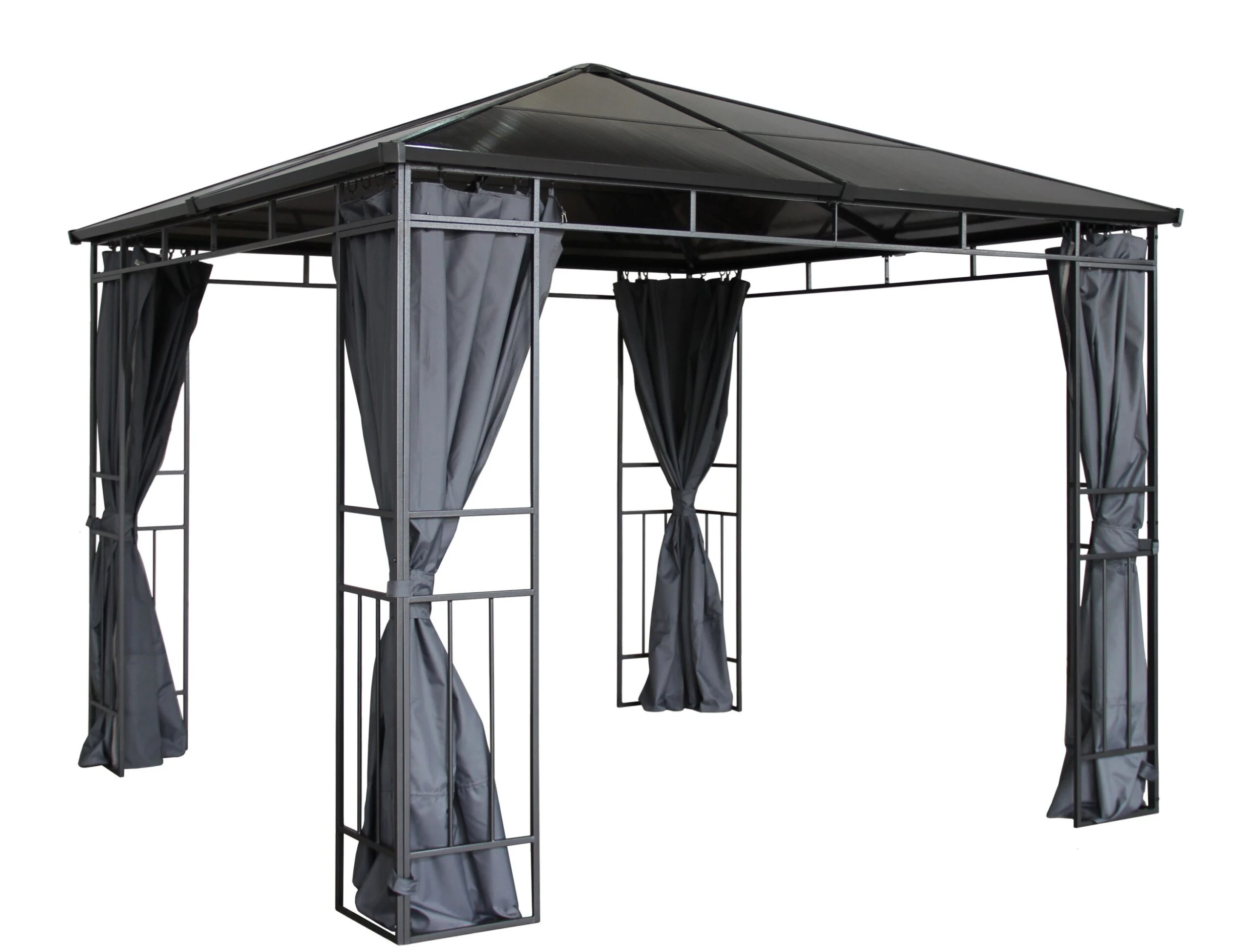 Grasekamp Hardtop Pavillon Limone 3x3m Inkl. Seitenteile Doppelstegplatten Hohlkammer Polycarbonat