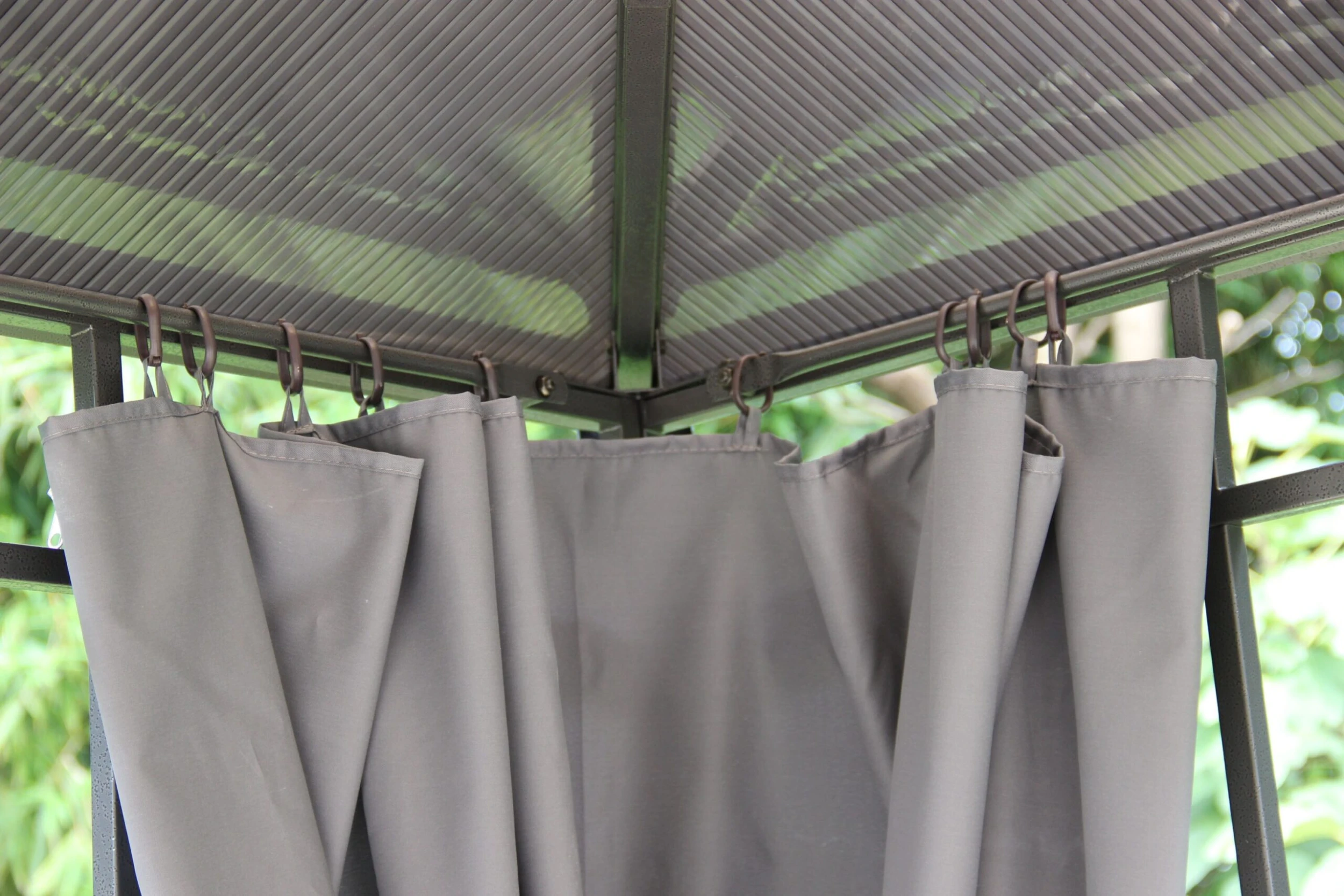 Grasekamp Hardtop Pavillon Limone 3x3m Inkl. Seitenteile Doppelstegplatten Hohlkammer Polycarbonat – Bild 6