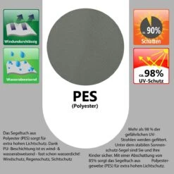 UPF50+ UV Sonnensegel 3x3x3 Polyester Dreieck Wasserabweisend Garten Segel Grau 9 UPF50+ UV Sonnensegel 3x3x3 Polyester Dreieck Wasserabweisend Garten Segel Grau -Al-ko-Shop 8600295800 11691 prod 004