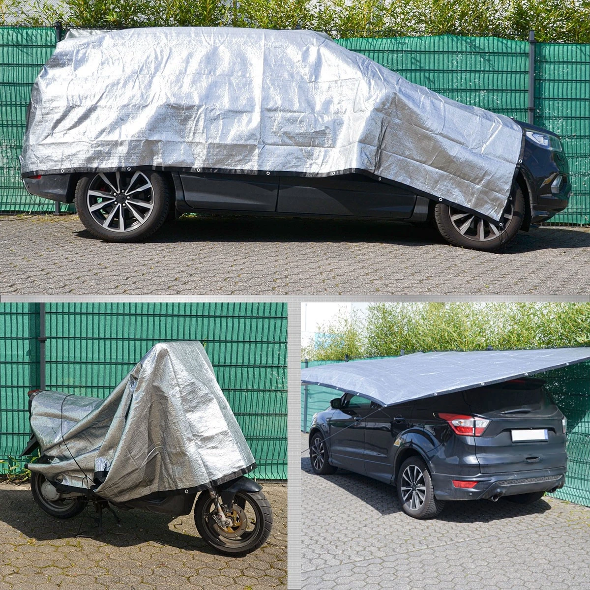 99% Schattennetz 3x4m Alu Sonnensegel Sonnenschutz Netz Hitzeschutz Für Auto – Bild 5