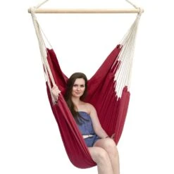XXL Hängesessel 185x130cm Hängestuhl 2 Personen Hängesitz Bis 150kg Baumwolle Hängematte 360° Swifel