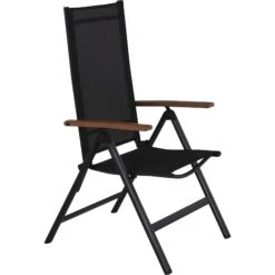 4x Lamira Gartenstuhl Positionsstuhl Schwarz Polyrattan Garten Möbel Sessel