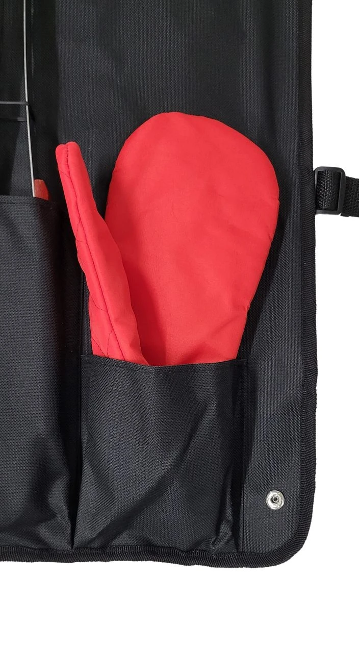 Grillbesteck-Set Edelstahl Mit Schürze Gabel Messer Wender Zange Handschuh – Bild 2