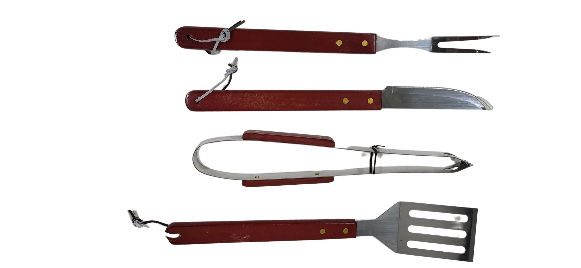 Grillbesteck-Set Edelstahl Mit Schürze Gabel Messer Wender Zange Handschuh – Bild 5