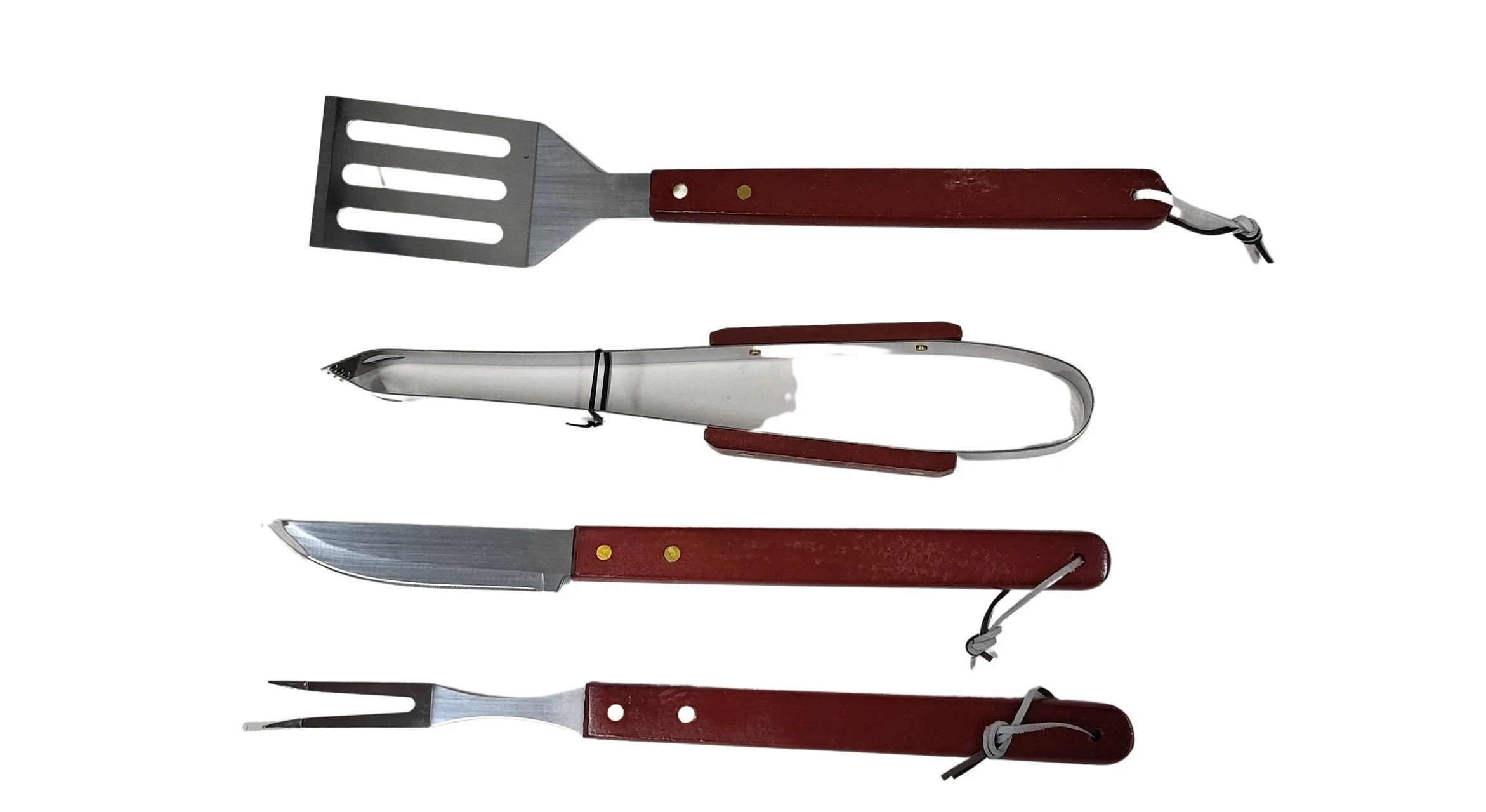 Grillbesteck-Set Edelstahl Mit Schürze Gabel Messer Wender Zange Handschuh – Bild 6