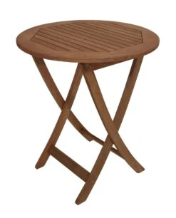 DEGAMO Klapptisch RIO 65cm Rund, Eukalyptus Geölt