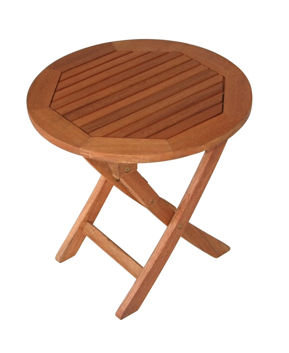 DEGAMO Klapp - Beistelltisch SAIGON 48cm Rund, Eukalyptus Geölt, 1 DEGAMO Klapp - Beistelltisch SAIGON 48cm Rund, Eukalyptus Geölt,