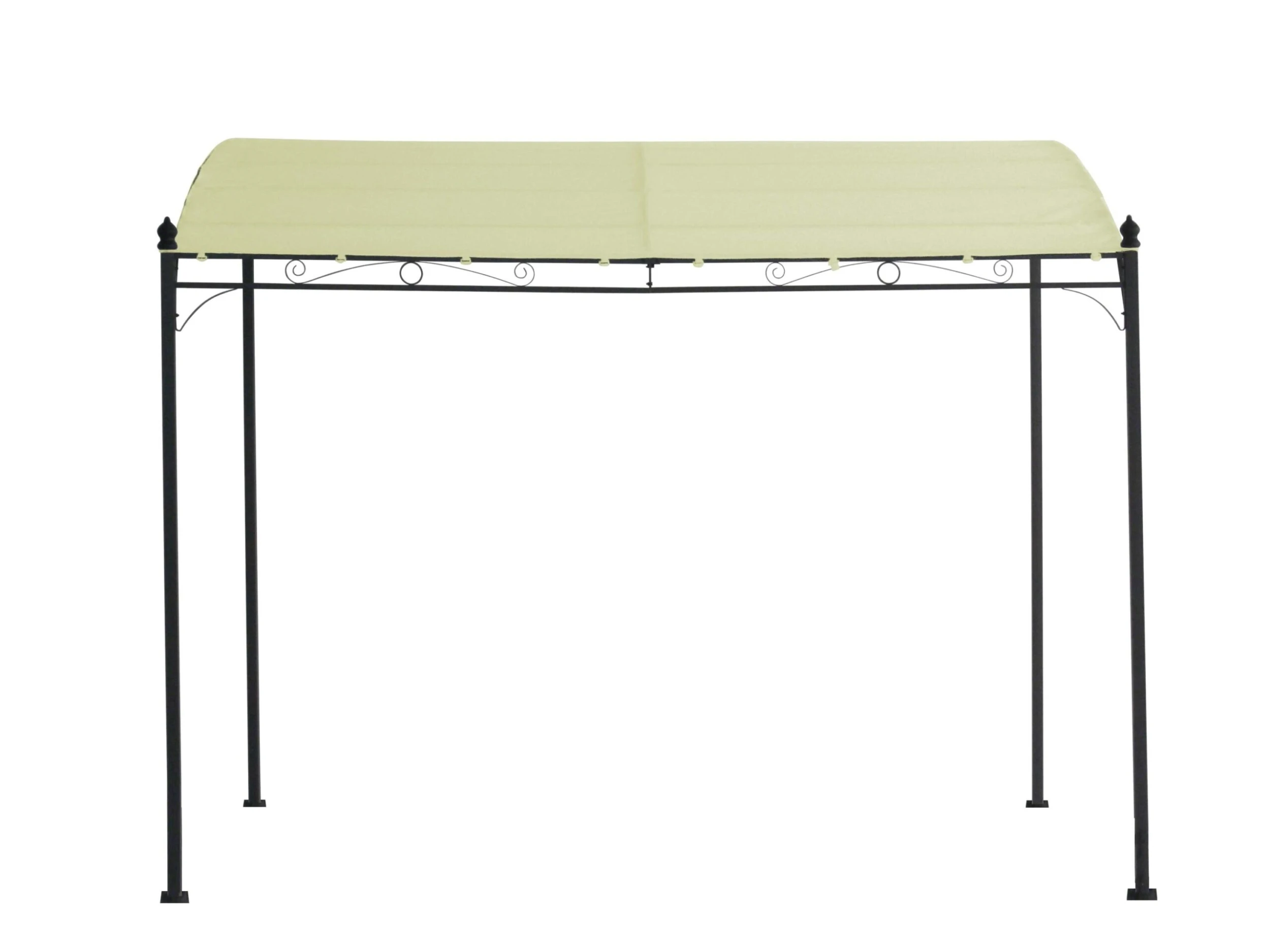DEGAMO Anbaupavillon MANTOVA 3x2,5 Meter, Stahl Dunkel, Plane PVC-beschichtet écru – Bild 2