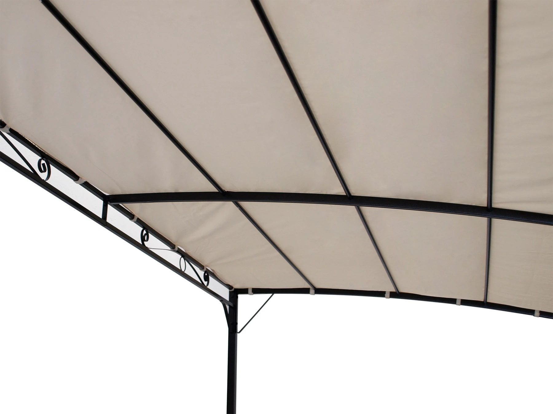 DEGAMO Anbaupavillon MANTOVA 3x2,5 Meter, Stahl Dunkel, Plane PVC-beschichtet écru – Bild 4