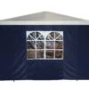 DEGAMO Seitenplane Für Pavillon, 3x1,9 Meter, Polyester Blau Mit Fenster