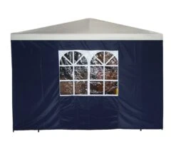 DEGAMO Seitenplane Für Pavillon, 3x1,9 Meter, Polyester Blau Mit Fenster