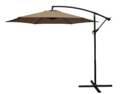 DEGAMO Ampelschirm Aluminium 300cm Taupefarben, Mit Kurbel, Gestell Aluminium, Material Bezug 100% Polyester, Gewicht 10kg