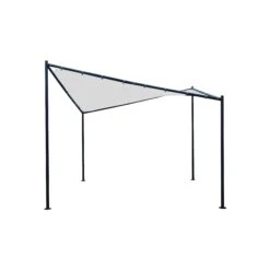 DEGAMO Sonnensegel Pavillon ORLANDO 3,5x3,5 Meter Mit Plane PVC-bechichtet Weiss