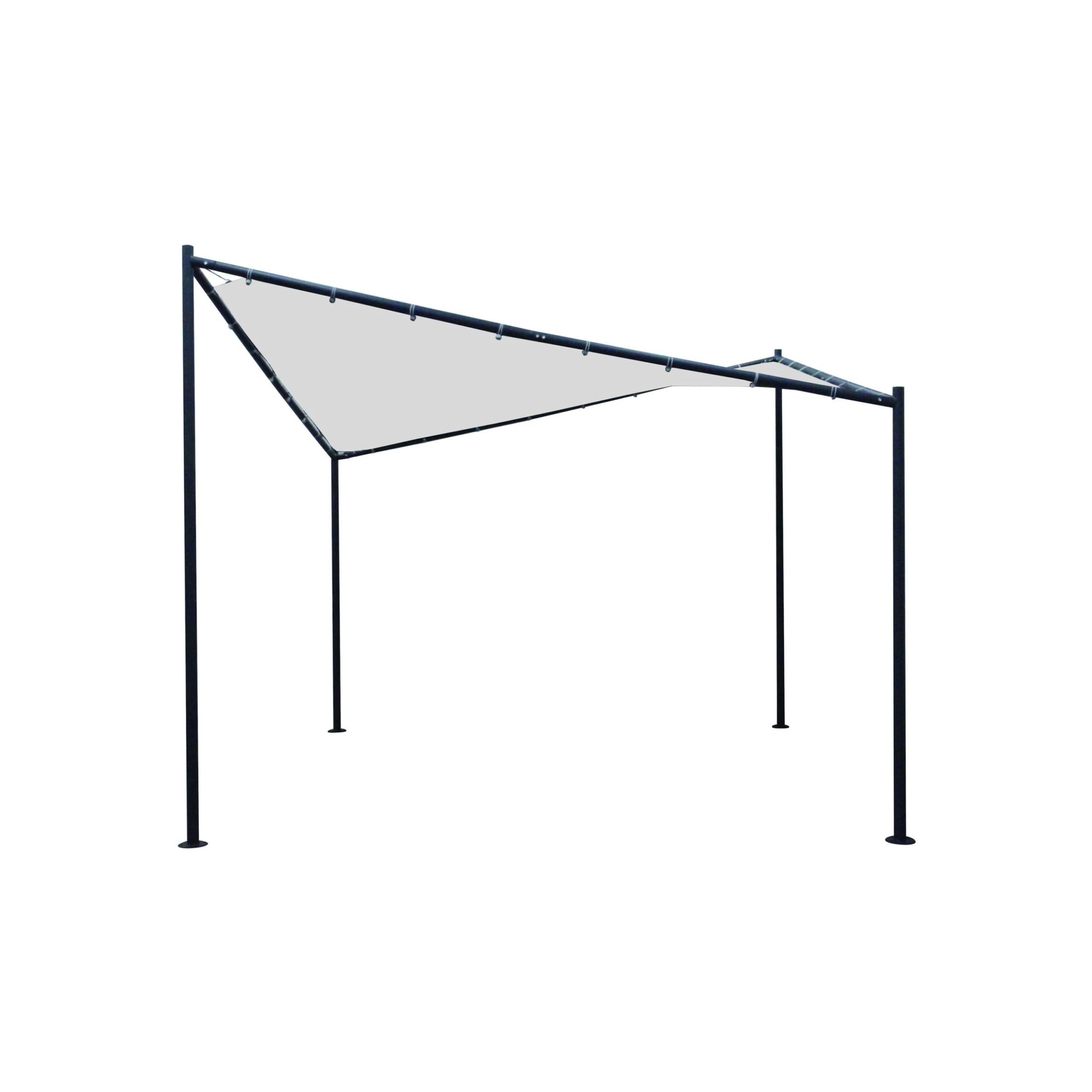 DEGAMO Sonnensegel Pavillon ORLANDO 3,5x3,5 Meter Mit Plane PVC-bechichtet Weiss