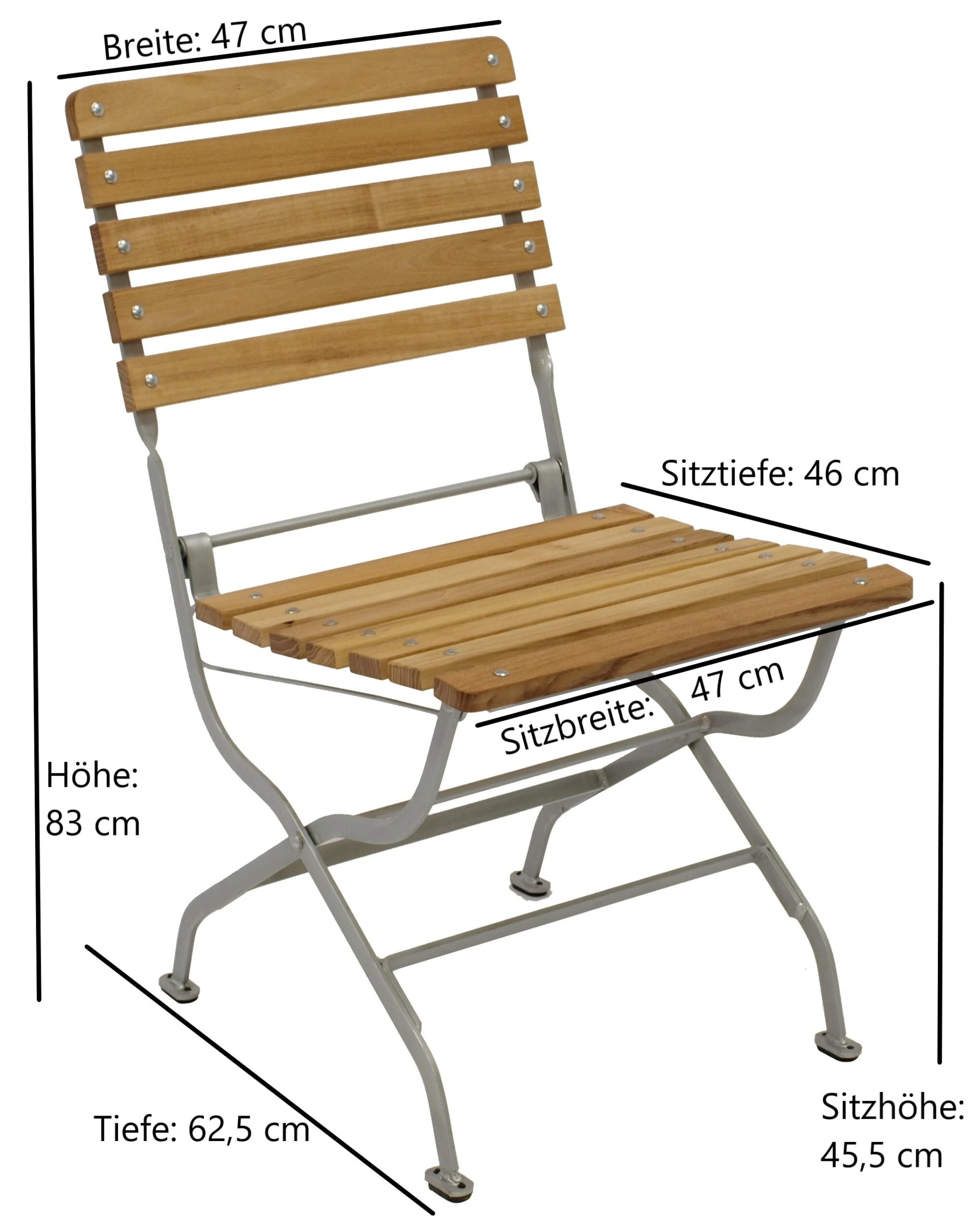 DEGAMO Klappstuhl PASSAU, Flachstahl Verzinkt + Robinie, Klappbar 3 DEGAMO Klappstuhl PASSAU, Flachstahl Verzinkt + Robinie, Klappbar – Bild 3