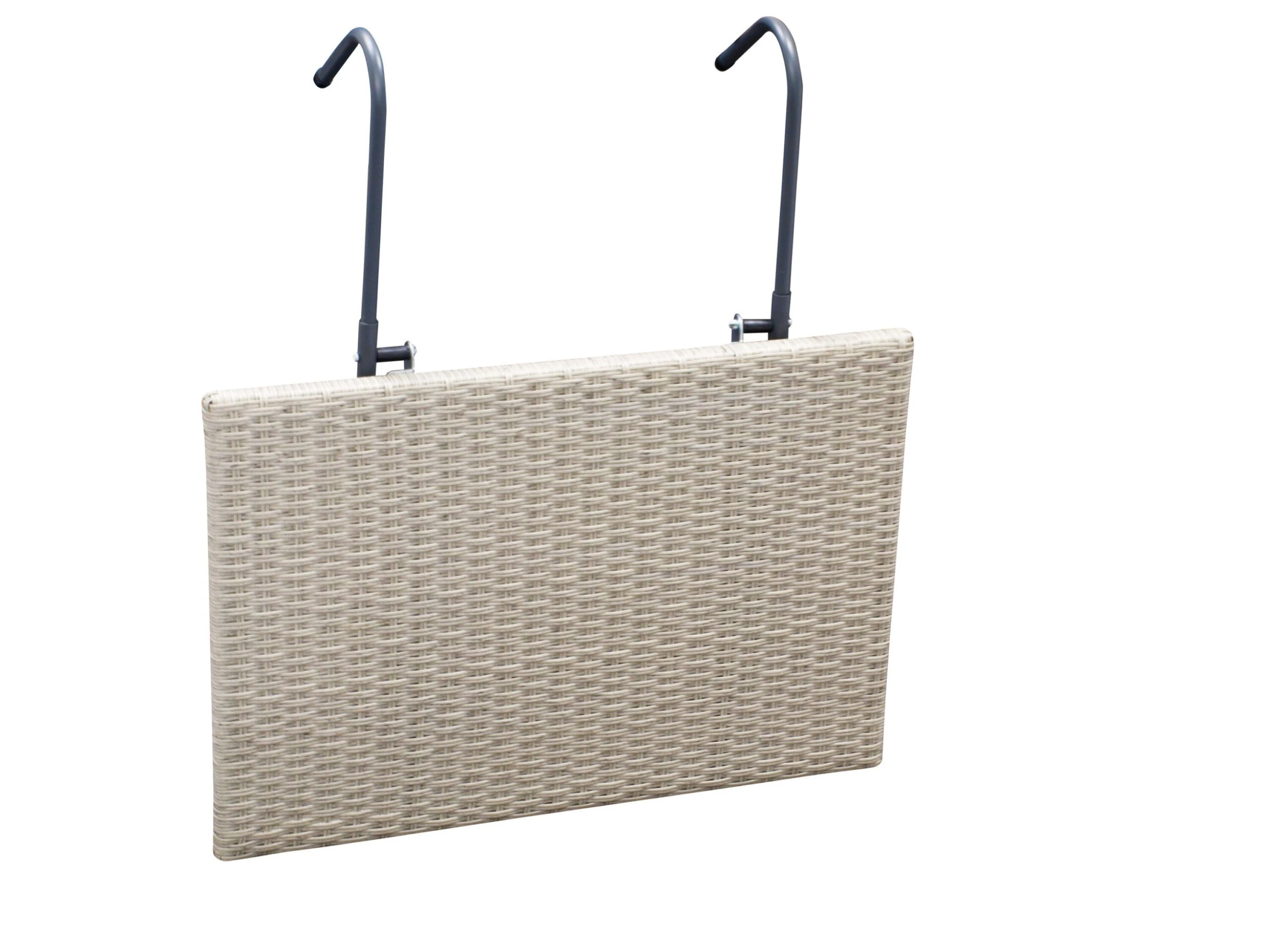 DEGAMO BalkonhĂ€ngetisch 60x40cm, Metall + Polyrattan Grau â Bild 2