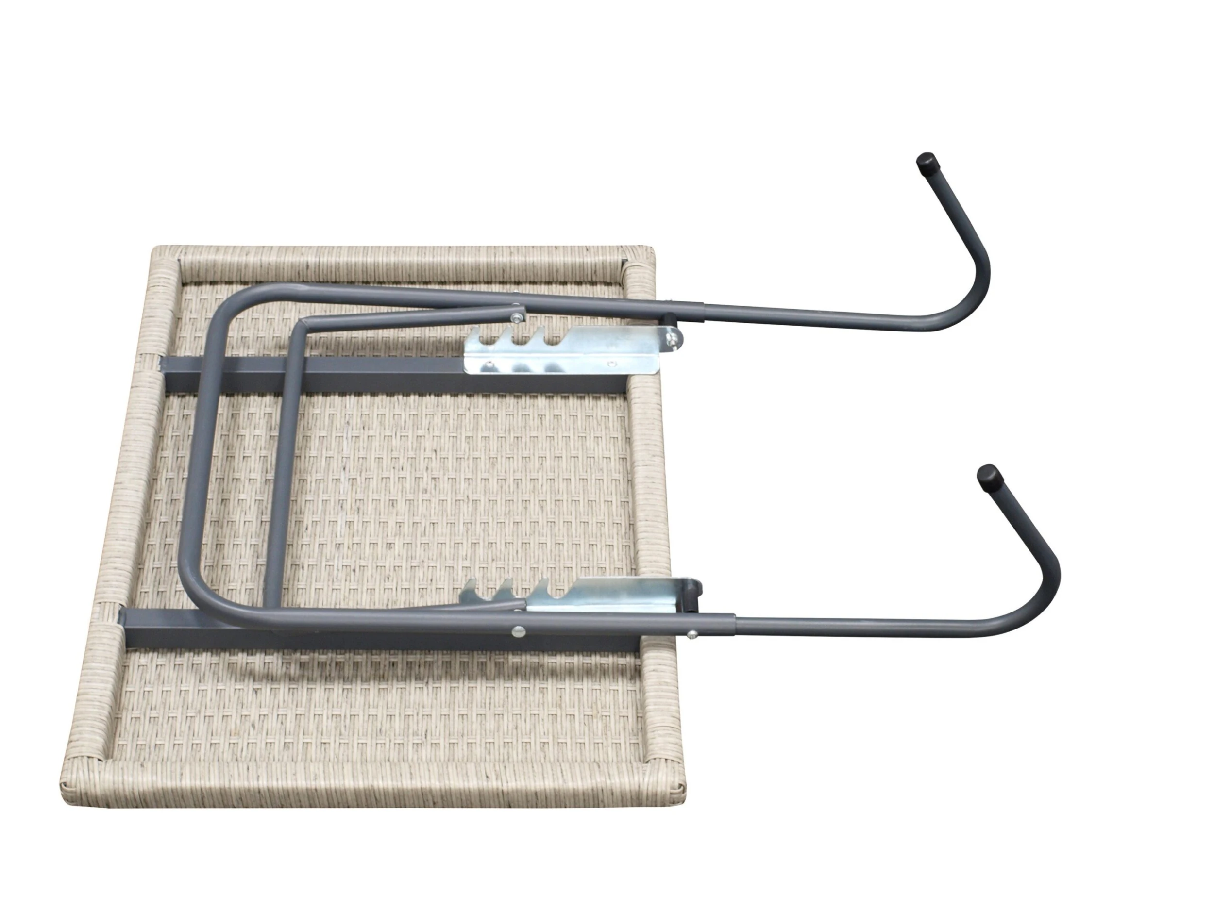 DEGAMO BalkonhĂ€ngetisch 60x40cm, Metall + Polyrattan Grau â Bild 3